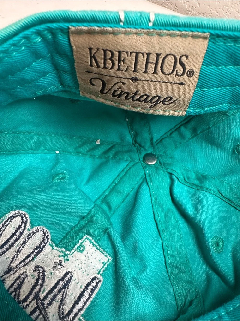 NWT Women’s Teal Distressed Baseball Cap Texas Y’all Serape Patch on Front